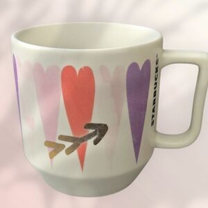 Starbucks 2016 Valentine Mug with Heart and Arrow Design